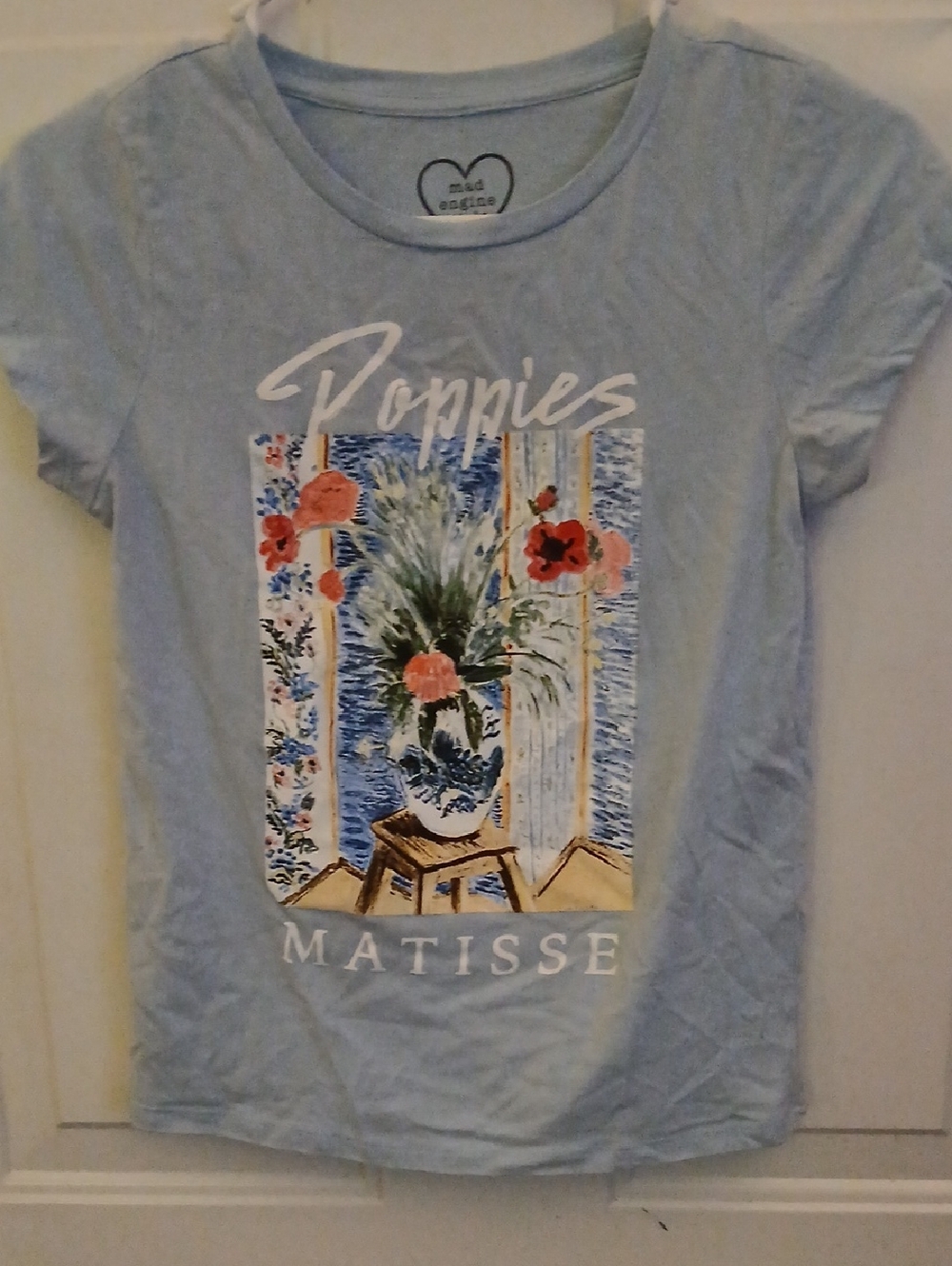 MAD Engine Light Blue Poppies Matisse Graphic Tee